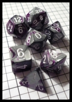 Dice : Dice - Dice Sets - Chessex Gemini Purple Steel w White Nums CHX 26432 - Sci Fi Game Store Orlando Feb 2011